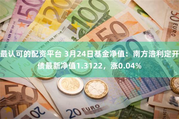 最认可的配资平台 3月24日基金净值：南方涪利定开债最新净值1.3122，涨0.04%