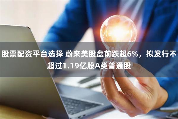 股票配资平台选择 蔚来美股盘前跌超6%，拟发行不超过1.19亿股A类普通股
